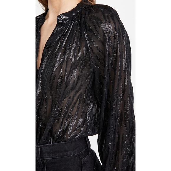 Rebecca Taylor long sleeve safari blouse sz 2 - Picture 5 of 10